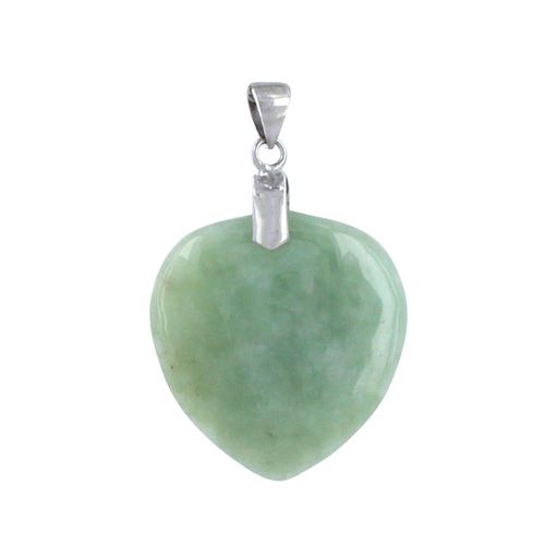 Les Poulettes Bijoux - Pendentif Argent C Ur De Jade