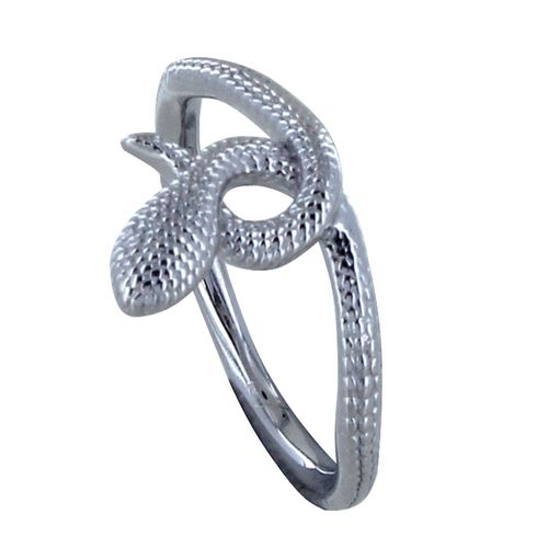 Les Poulettes Bijoux - Bague Argent Rhodié Cordon Serpent