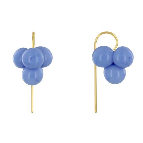Les Poulettes Bijoux - Boucles D'oreilles Crochet Laiton Et Bouquet De Perles De Verre