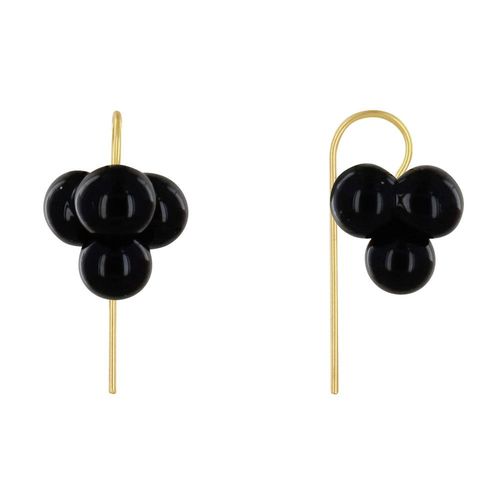Les Poulettes Bijoux - Boucles D'oreilles Crochet Laiton Et Bouquet De Perles De Verre