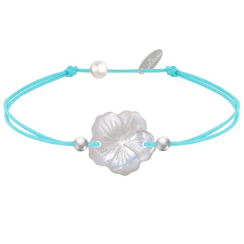 Les Poulettes Bijoux - Bracelet Lien Fleur De Nacre Ivoire Et Perles D'argent - Classics