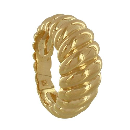Les Poulettes Bijoux - Bague Plaqué Or Torsade Bombée