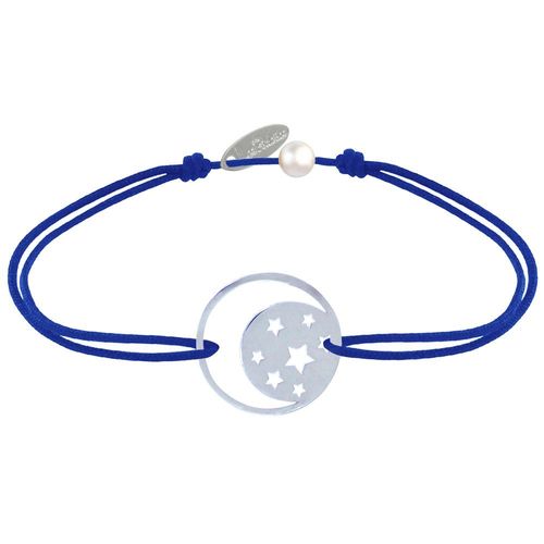 Les Poulettes Bijoux - Bracelet Lien Médaille Argent Lune Et Etoiles