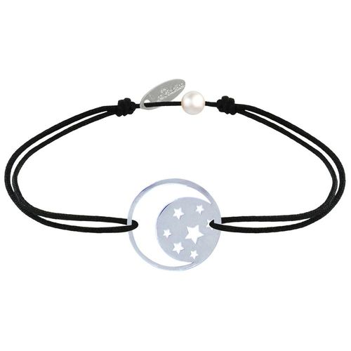 Les Poulettes Bijoux - Bracelet Lien Médaille Argent Lune Et Etoiles