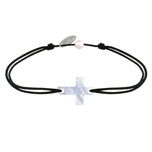 Les Poulettes Bijoux - Bracelet Lien Petite Croix En Nacre