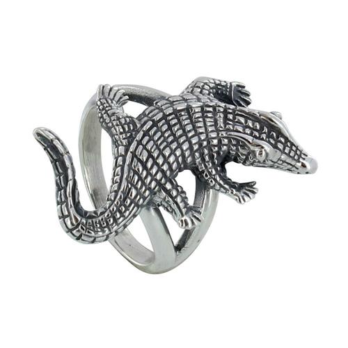 Les Poulettes Bijoux - Bague Argent Crocodile