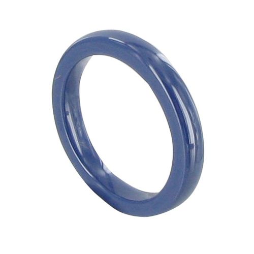 Les Poulettes Bijoux - Bague Anneau De Céramique Bleue - 3mm