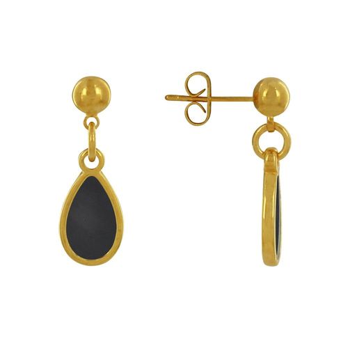 Les Poulettes Bijoux - Boucles D'oreilles Clous Métal Doré Petite Goutte Coloré Translucide