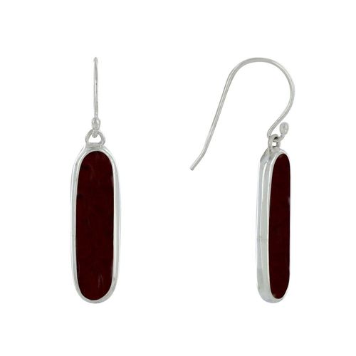 Les Poulettes Bijoux - Boucles D'oreilles Argent Rectangle Ovale De Nacre