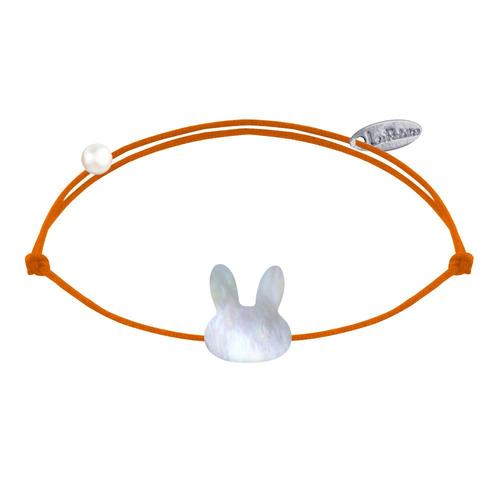 Les Poulettes Bijoux - Bracelet Lien Tête De Lapin En Nacre