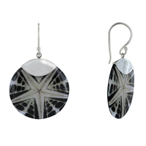 Les Poulettes Bijoux - Boucles D'oreilles Argent Disque Etoile De Mer