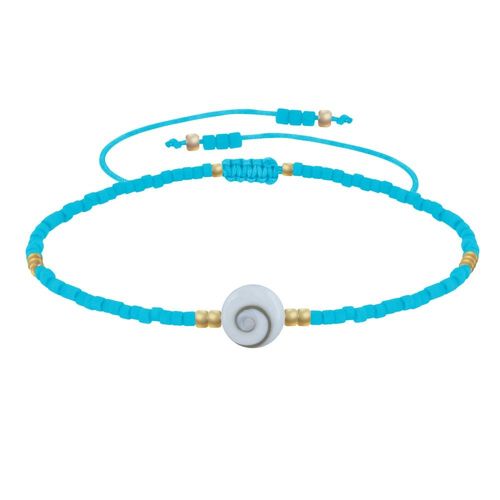 Les Poulettes Bijoux - Bracelet Lien Oeil De Sainte Lucie Et Petites Perles Mates