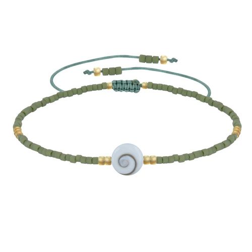 Les Poulettes Bijoux - Bracelet Lien Oeil De Sainte Lucie Et Petites Perles Mates