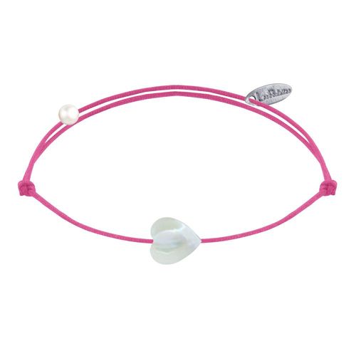 Les Poulettes Bijoux - Bracelet Lien Mini Coeur En Nacre