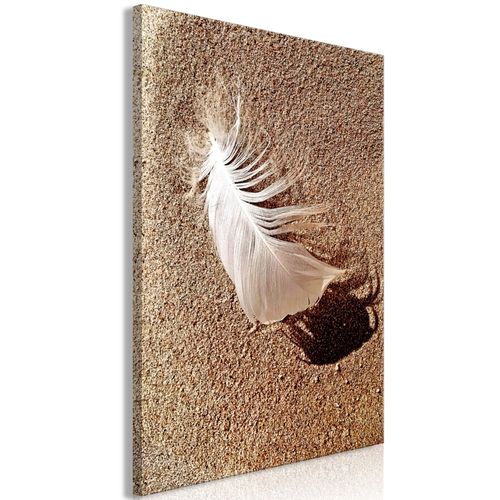 Tableau toile de décoration murale impression premium en 1 partie sur châssis en bois motif Plume sur le sable 60x90cm 11_0017643
