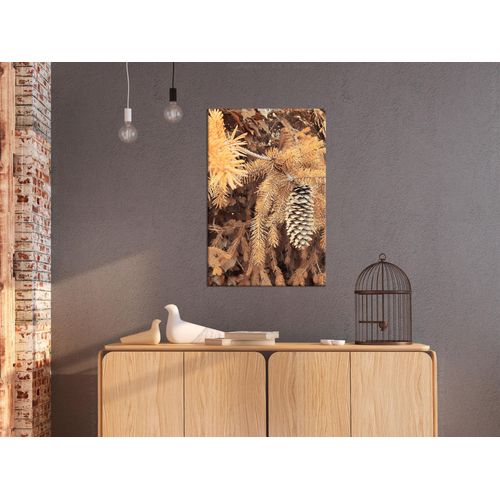 Tableau toile de décoration murale impression premium en 1 partie sur châssis en bois motif Cône doré 20x30cm 11_0017600