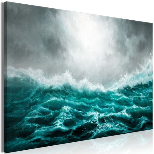 Tableau toile de décoration murale impression premium en 1 partie sur châssis en bois motif Océan agité 90x60 cm 11_0018311