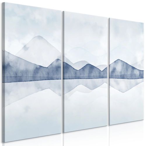 Tableau toile de décoration murale impression premium en 3 parties sur châssis en bois motif Lac dans les montagnes 120x80cm 11_0017857