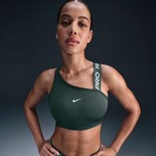 Brassière De Sport Rembourrée À Maintien Normal Nike Pro Swoosh Asymmetrical Pour Femme - Vert