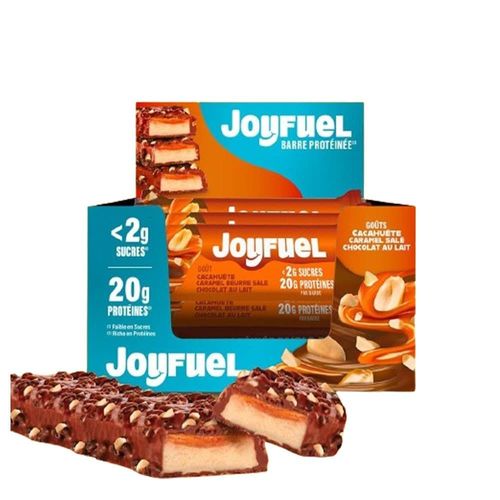 Joyfuel Barre Protéinée (12x55g)|Cacahuète Caramel Salé| Barres Protéinées|Joyfuel 