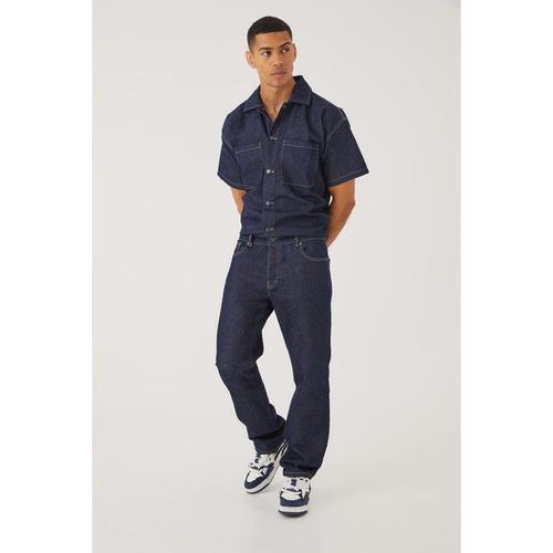 Combinaison Ample En Jean Homme - Indigo - L, Indigo