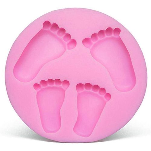 Heytea Silicone 3d Bébé Pied Fondant Moule Bébé Shower Gâteau Topper Décoration Moule De Cuisson Diy Pour Sugarcraft Gâteau Chocolat Et Artisanat
