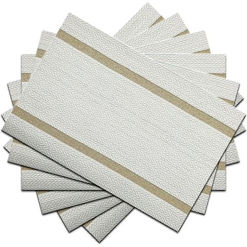Set De 6 Sets De Table, Sets De Table Élégants Blancs Lavables Antidérapants Luxueux Sets De Table Pour La Décoration De La Maison / Salle À Manger