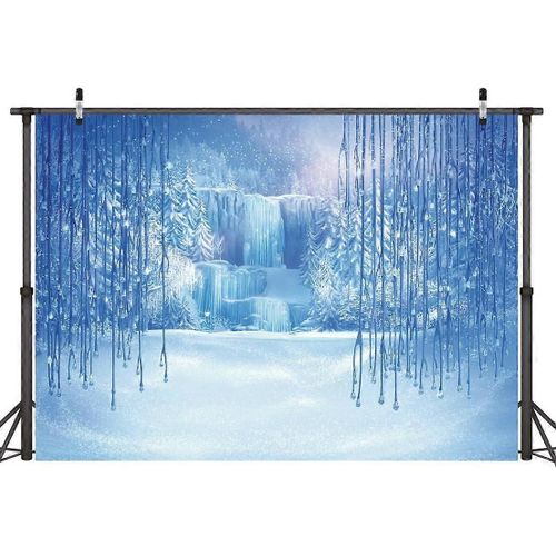 7x5FT Hiver Wonderland Toile De Fond Hiver Gelé Neige Glace Cristal Pendentif Monde Arrière-plans Hiver Neige Photo Toile De Fond Photographie Fond