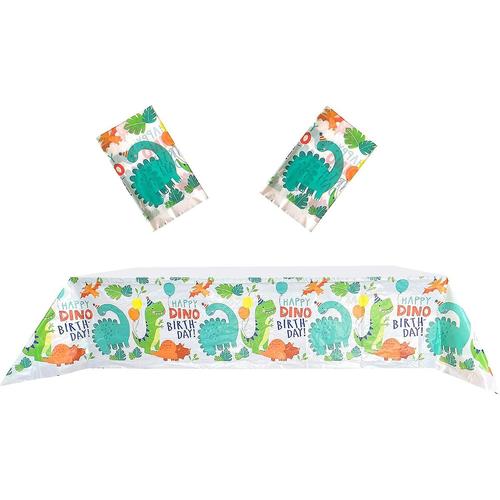 2 Pcs Aquarelle Dinosaure Nappe Pour Dinosaure Table Cover Birthday Party Fournitures Décorations (70.8 « X 42.5 »)