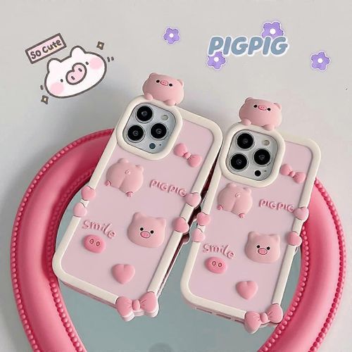 Les Coques De Téléphone Kawaii S¿Appliquent À L¿Iphone 11 Pro Max, Mignon Dessin Animé Rose Cochon Téléphone Coque Unique Fun Cover Case 3d Iphone 11 Pro Max Case Soft Silicone Shockproo