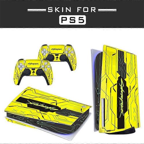 Peau Adhésive - Compatible Pour Les Lignes Ps5 Extreme Housse Pour Personnaliser La Console - Film Vinyle Amovible - Qualité Hd Satinée Mate (Disque,Cyberpunk2077)