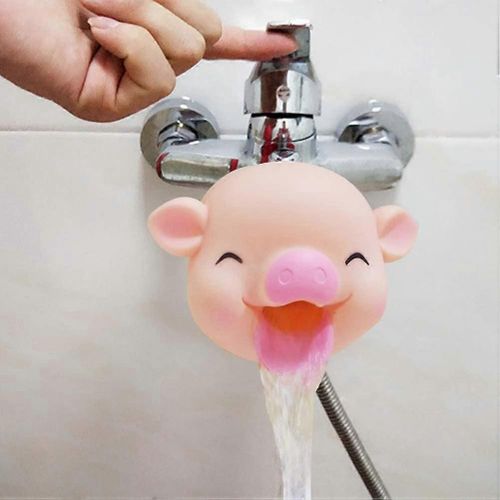 Dessin Animé Tête De Cochon Fauct Rallonge Lavabo Bec De Bain Couvercle Mignon Animal Jouet Robinet Couvercle Bain Sécurité Amusant Pour Bébés Tout-Petits Enfants Enfants