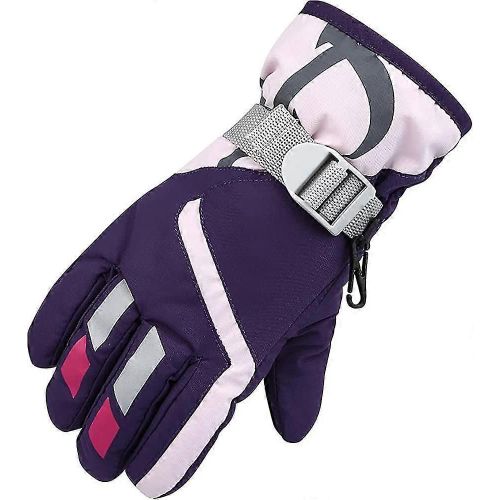 Gants De Ski Enfants Imperméable À L¿Eau Gants D¿Hiver Coupe-Vent Sports De Plein Air Gants De Neige Hiver