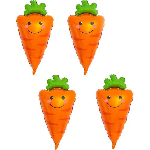 32 Pouces Jumbo Carottes Ballons 4 Pcs Mignon Énormes Carottes Hélium Feuille Ballon Décoration De Pâques Pour Les Enfants Pâques Fête D¿Anniversaire Pique-Cuisine Thème Bébé