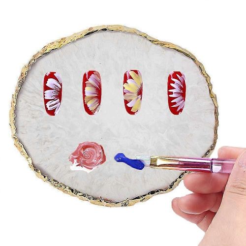 Résine Pierre Nail Art Palette, Nail Art Cosmétique Mélange Palette Couleur Mélange Pigment Plaque Vernis Support Dessin Couleur Palette Nail Art Peinture Gel Pa