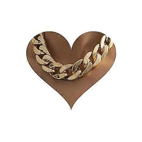 Punk Cuban Lien Chaîne Ras De Cou Collier En Plastique Chunky Gourmette Collier Chic Collier De Clavicule Superposé Accessoires Hiphop Pour Femmes Et Filles (Or)