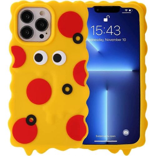 Coque 3d Pizza Monster Pour Iphone 13 Pro Max,3d Mignon Dessin Animé Belle Coque En Silicone Souple,Pizza Monster Caractère Créatif Enfants Adolescents Filles Femmes Shockpro