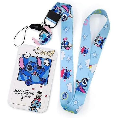 Sti-Tch Id Badge Holder Avec Lanièreanime Kid Neck Lanyard Pour Clés Longes De Dessin Animé Drôles Pour Badges D¿Identification Mignon Mode Porte-Clés Porte-Clés Bleu Col La
