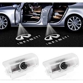2pack Pour Infiniti Lumières De Porte De Voiture Logo Projecteur Emblème Ghost Light 3d Led Bienvenue Lumière Compatible Avec Les Accessoires G37, G25, Q50, Q60, Qx50, Etc.