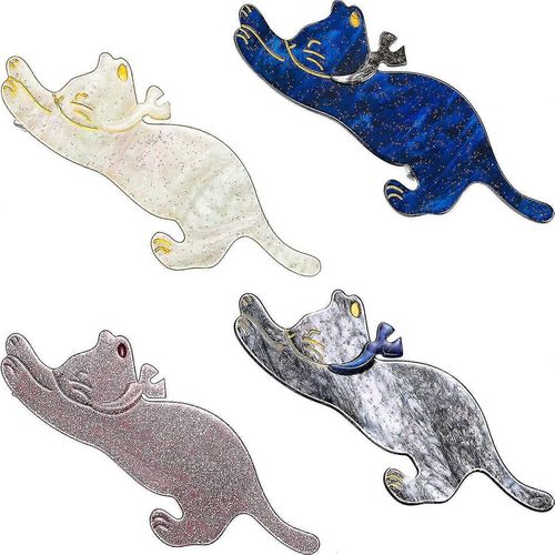 4 Pièces Résine Cat Hair Clips Cat Hair Clip Kitty Hair Barrettes Cat Duckbill Hair Clips Cellulose Acetate Hair Barrettes Resin Hair Clips Barrettes F