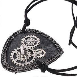 Ubiuo Punk Pirate Eye Patch Black Gear Rivets Eye Patch Retro Eye Mask Pirate Accessories For Halloween Costume Props