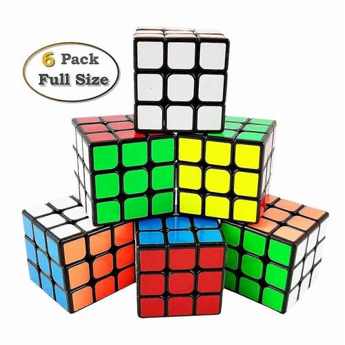 6 Pack Magic Speed Cube 3x3x3 Easy Turning And Smooth Play Puzzle Cube Bulk 56mm Jouets Éducatifs Pour Enfants Et Adultes