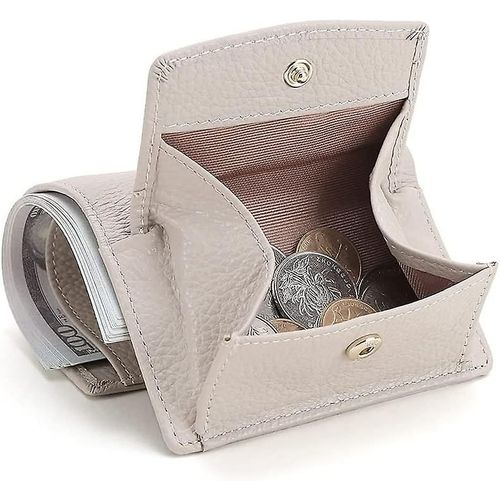 Petits portefeuilles, petits portefeuilles pour femmes et filles | Coin Purse Petit portefeuille en cuir Mini Pouch Wallet, Portefeuille Rfid Femmes Vegan (beige)
