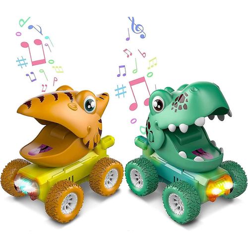 Jouets De Dinosaures Pour Les Garçons De 2 À 5 Ans,Jouets Pour Enfants De Voiture À Reculer,Jouets De Dinosaures Pour Enfants De 3 À 5 Ans,Jouets Pour Tout-Petits De Camion Monstre De 2 À 4 Ans Avec L