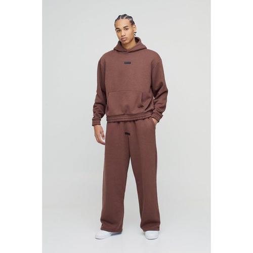 Survêtement Oversize Avec Sweat À Capuche Et Écusson Homme - Brun - Xs, Brun