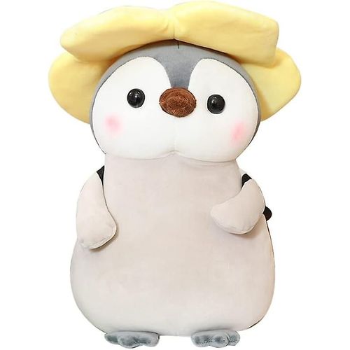 9.8 » Mignon Pingouin Jaune Fleur Personnalisé En Peluche Animal En Peluche Poupée Kawaii Doux Pingouin Peluches Avec Fleurs Jaunes Tenues Cadeaux Pour Garçons Et Filles Déco