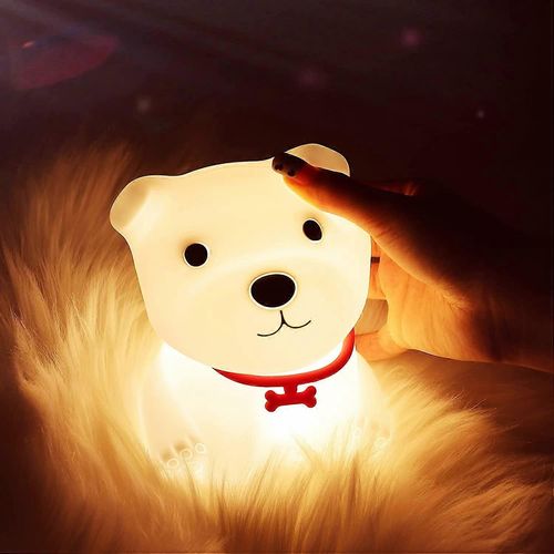 Veilleuse Pour Enfants, Veilleuse Pour Chien Mignon Pour Chambre À Coucher, Veilleuses Pour Chiots, Cadeaux D¿Anniversaire Pour Garçons, Filles, Bébé, Télécommande En Silicone Rechargeable Usb