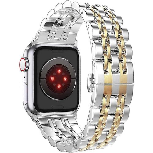 Bracelet Compatible Avec Apple Watch Series 7 6 5 4 40mm 41mm 44mm 45mm / Series 3 2 1 38mm 42mm Pour Les Femmes Et Les Hommes, Bracelet En Acier Inoxydable Pour Le Remplacement De L¿Iwatch
