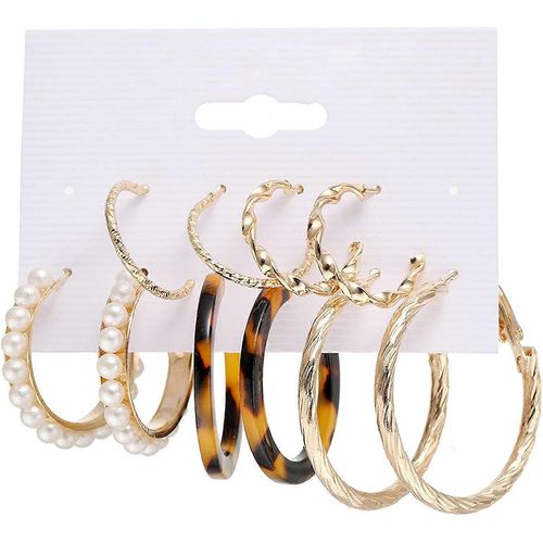 Boucles D¿Oreilles Tendance Pour Les Femmes, 1 Ensemble De Boucles D¿Oreilles Créoles Forme Ronde Strass Bijoux Géométrie Fausses Perles Cercle Boucles D¿Oreilles Femmes Accessoires Boucles D¿Oreilles