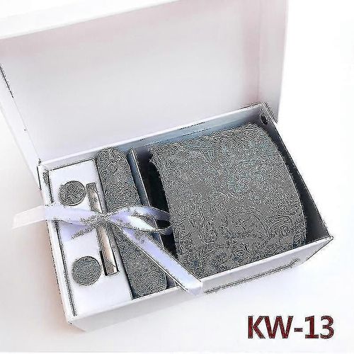 Cravate En Soie Pour Hommes Et Cravate Formelle De Poche Carrée Tissée Ensemble De Boutons De Manchette Solides